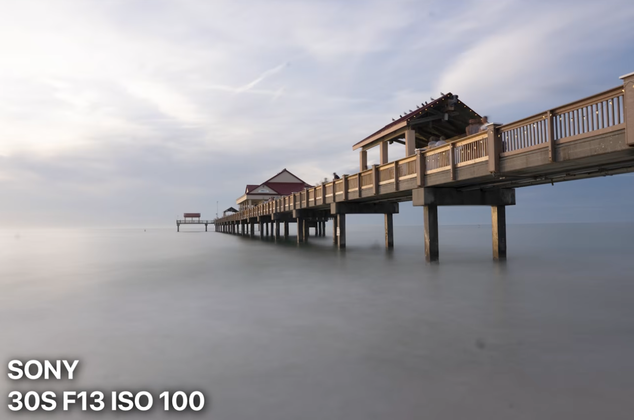 Testing a composition from the left side of the pier at sunset