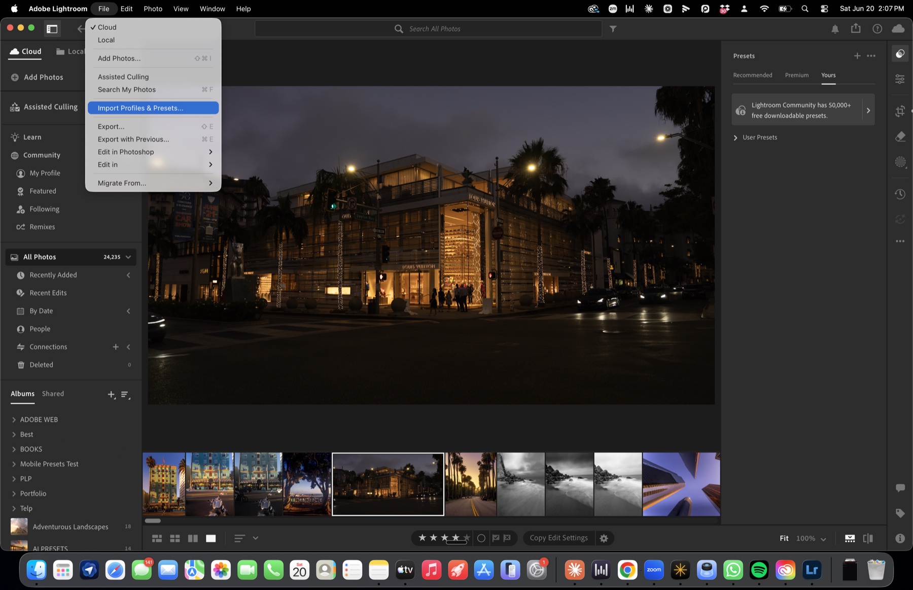 How to install Lightroom presets — File menu, Import Profiles and Presets in Lightroom