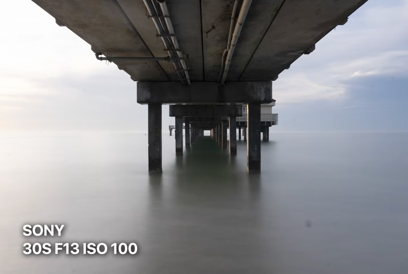 Testing a composition from directly underneath the pier at sunset