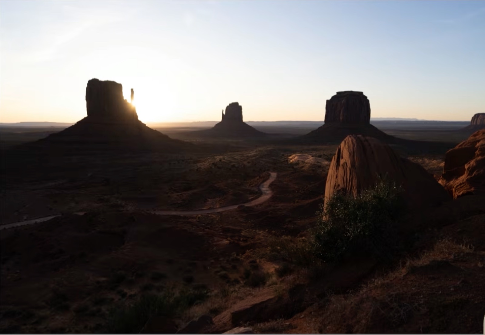 The same view just a few minutes later: the sun already higher and the flare taking over