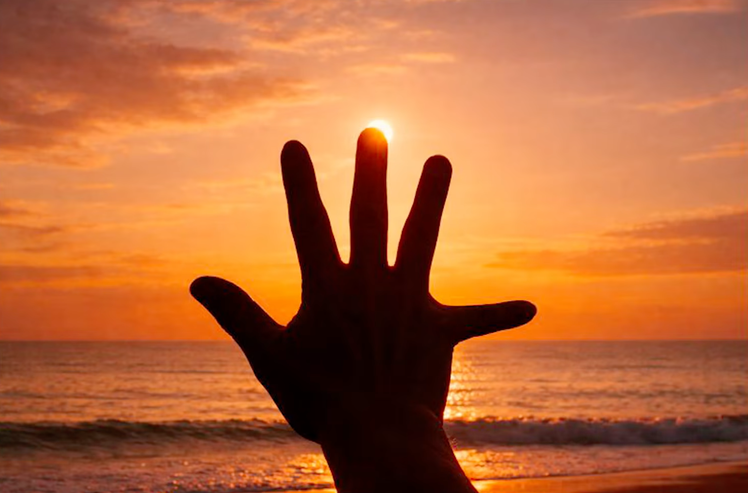 Using a hand held at arm's length to estimate how much time is left before sunset
