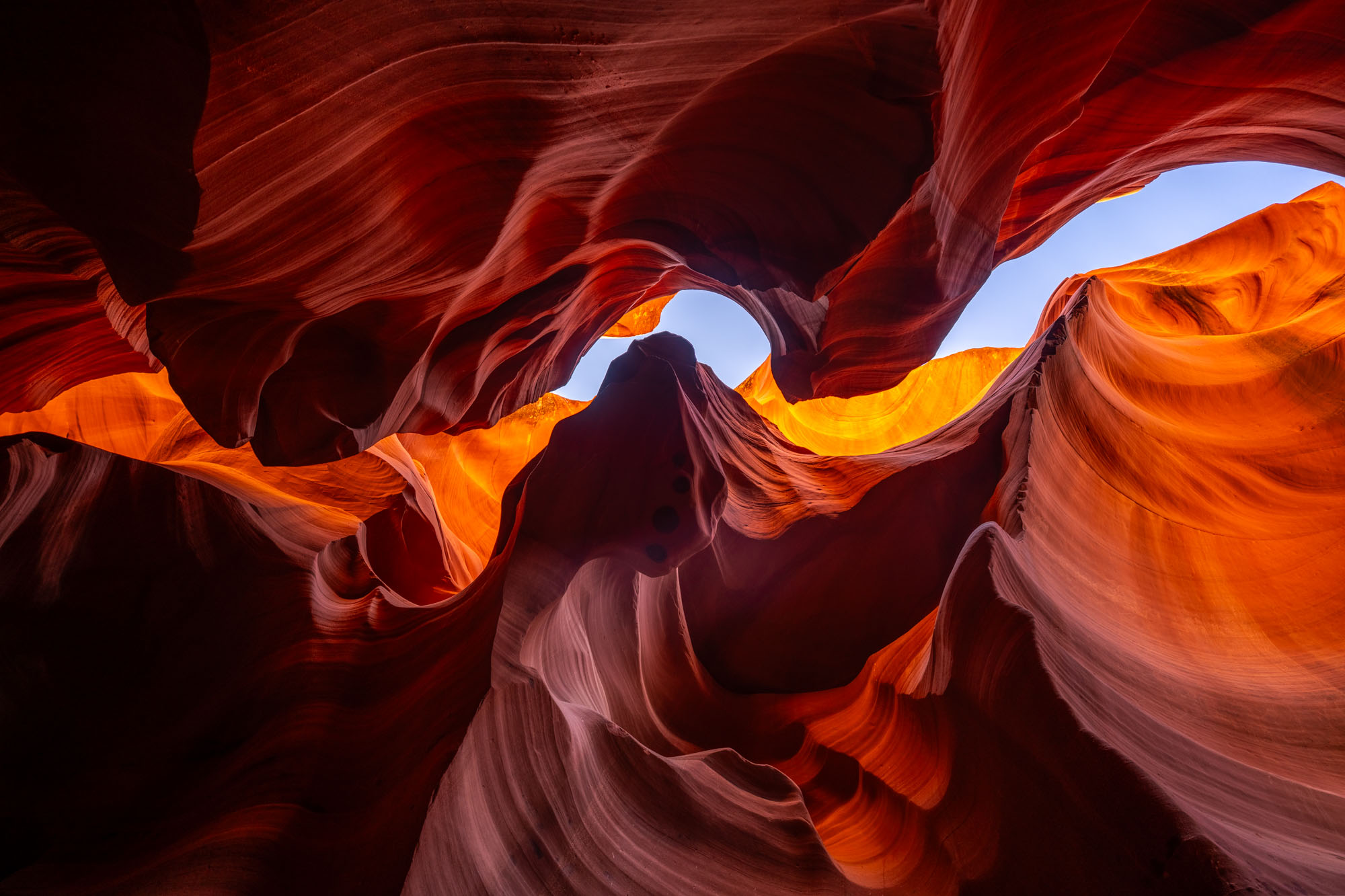 Swirling sandstone waves in Lower Antelope Canyon, Arizona