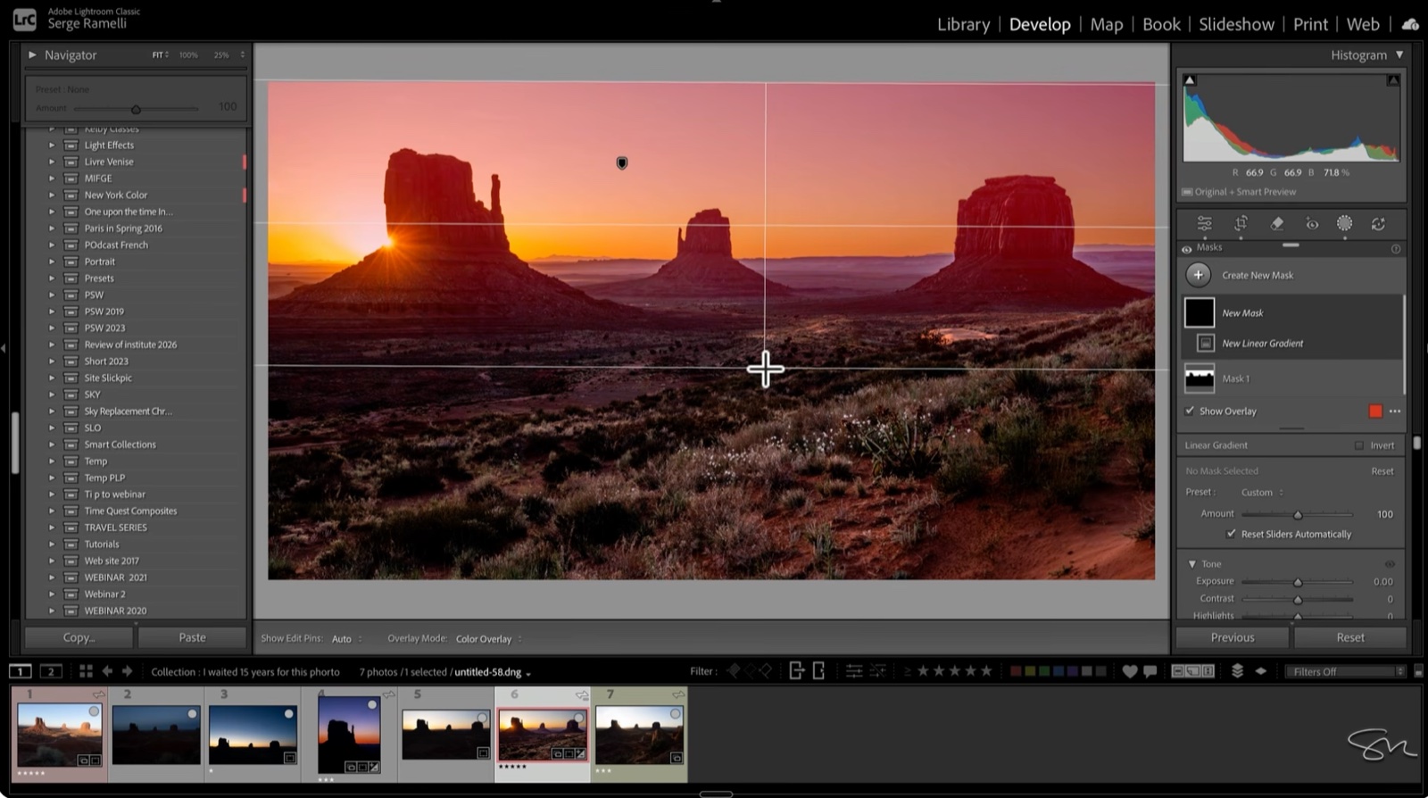 Adding a linear gradient from the top of the frame down to the middle, pushing in blue and magenta