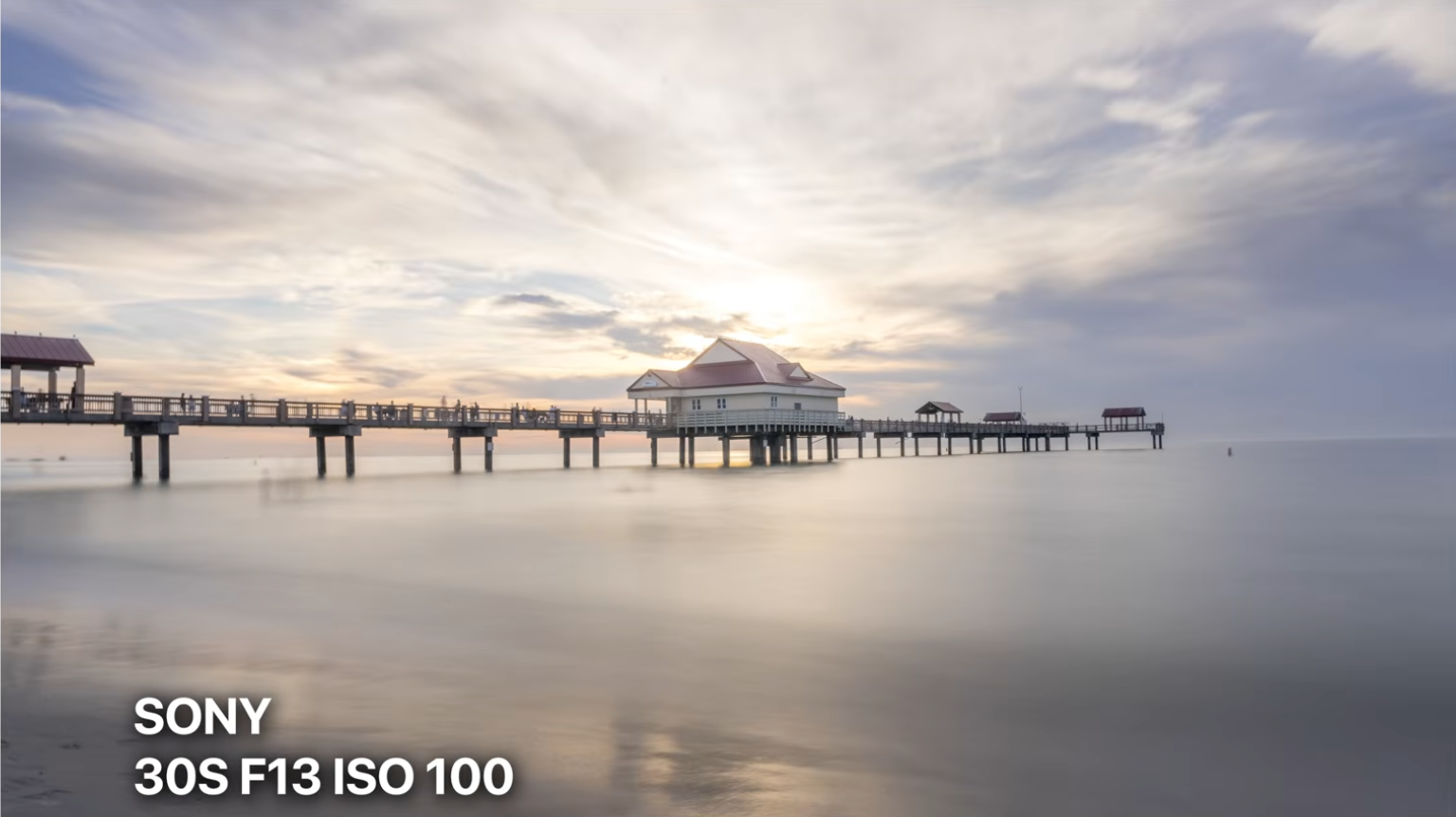 Testing a composition from the right side of the pier at sunset