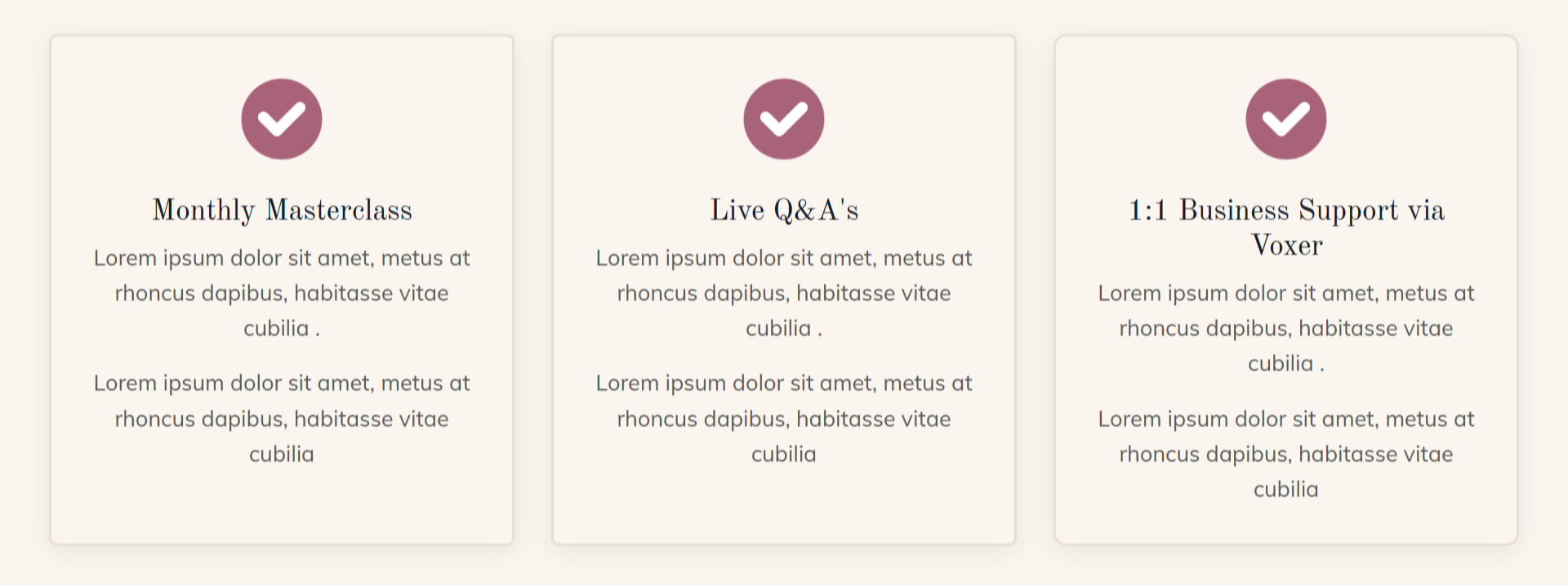 Continuous Value section of the Kajabi membership sales page template