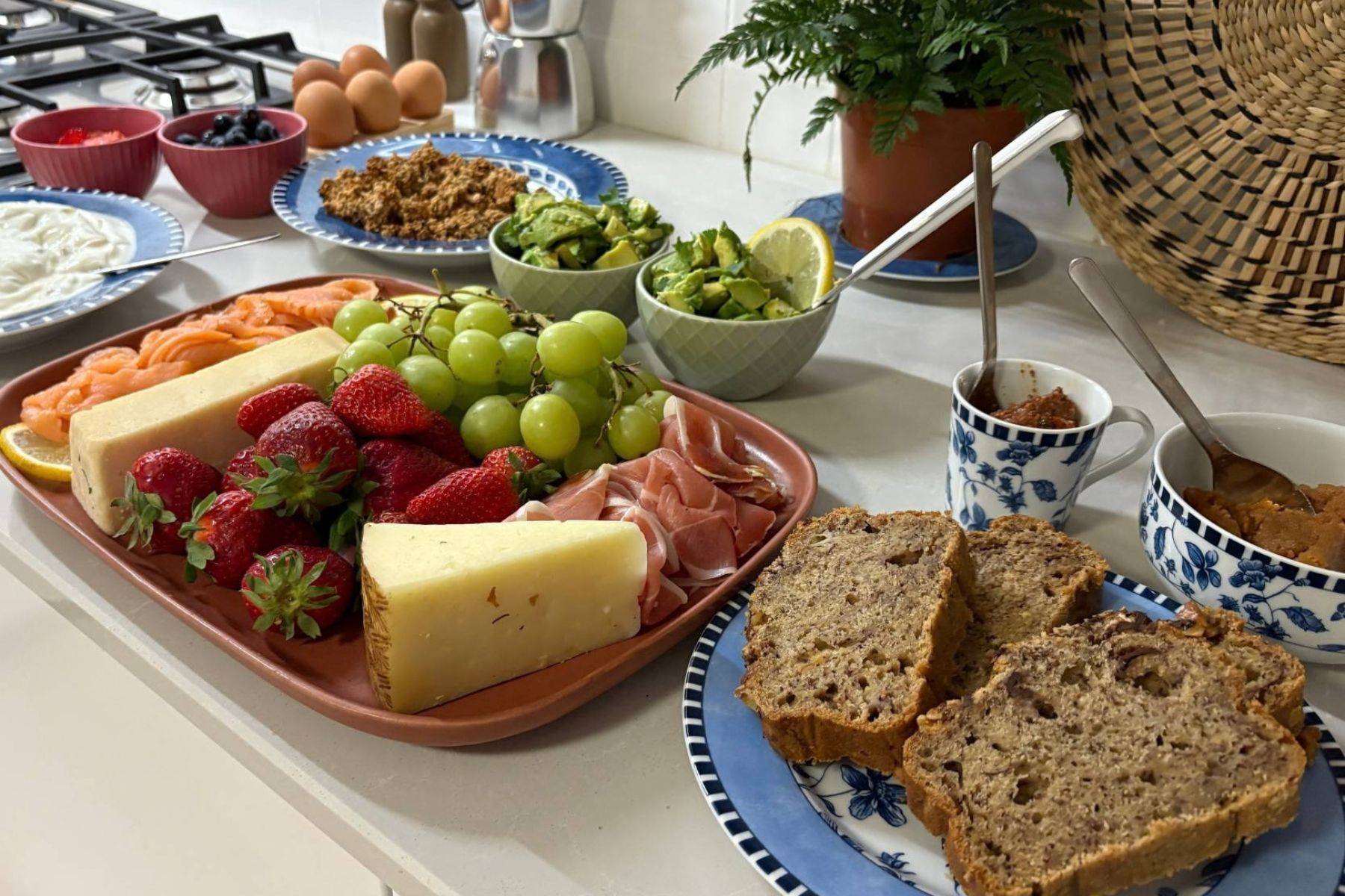 A beautiful nourishing meal at a shared table