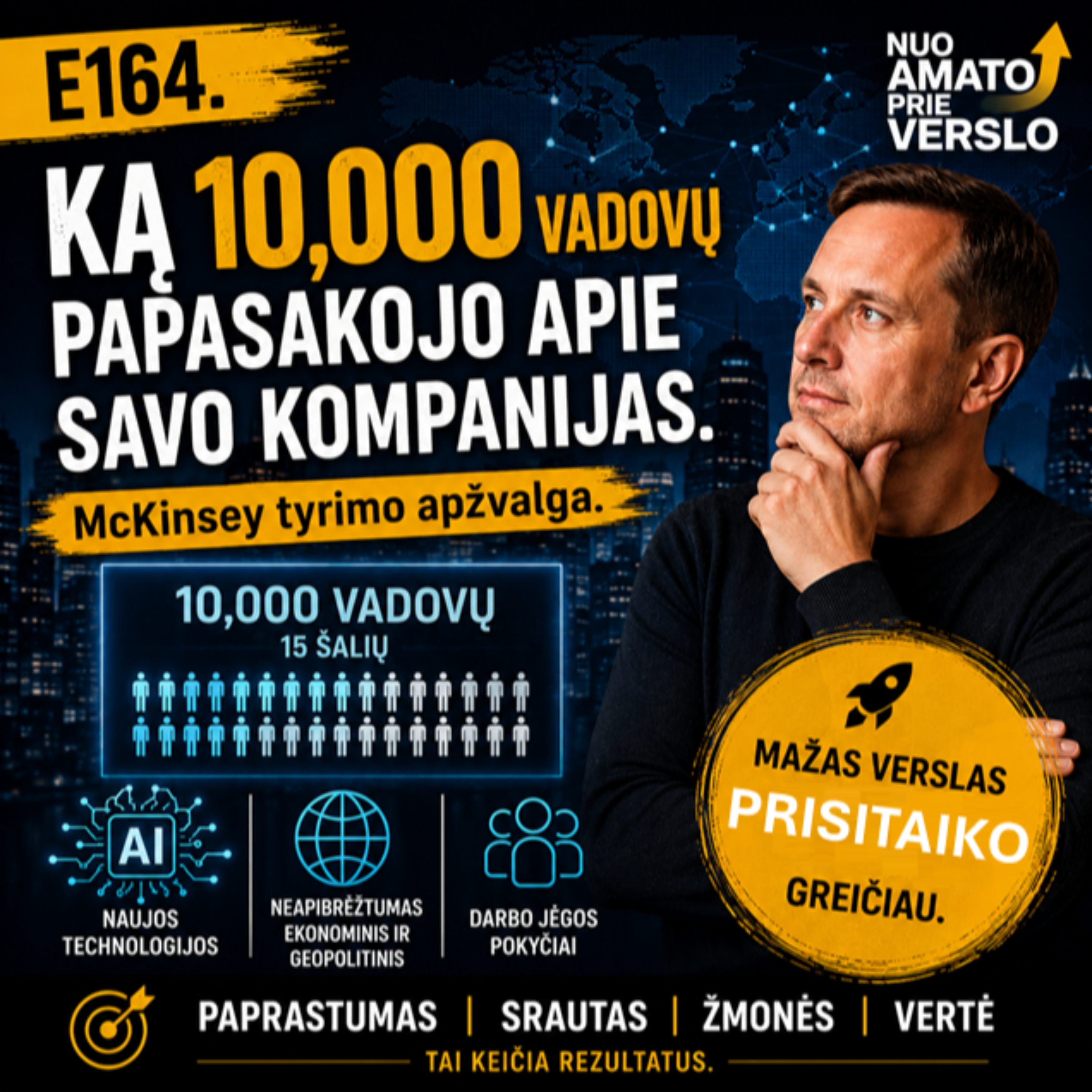 E164. Ką 10,000 vadovų papasakojo apie savo kompanijas. McKinsey tyrimo apžvalga.