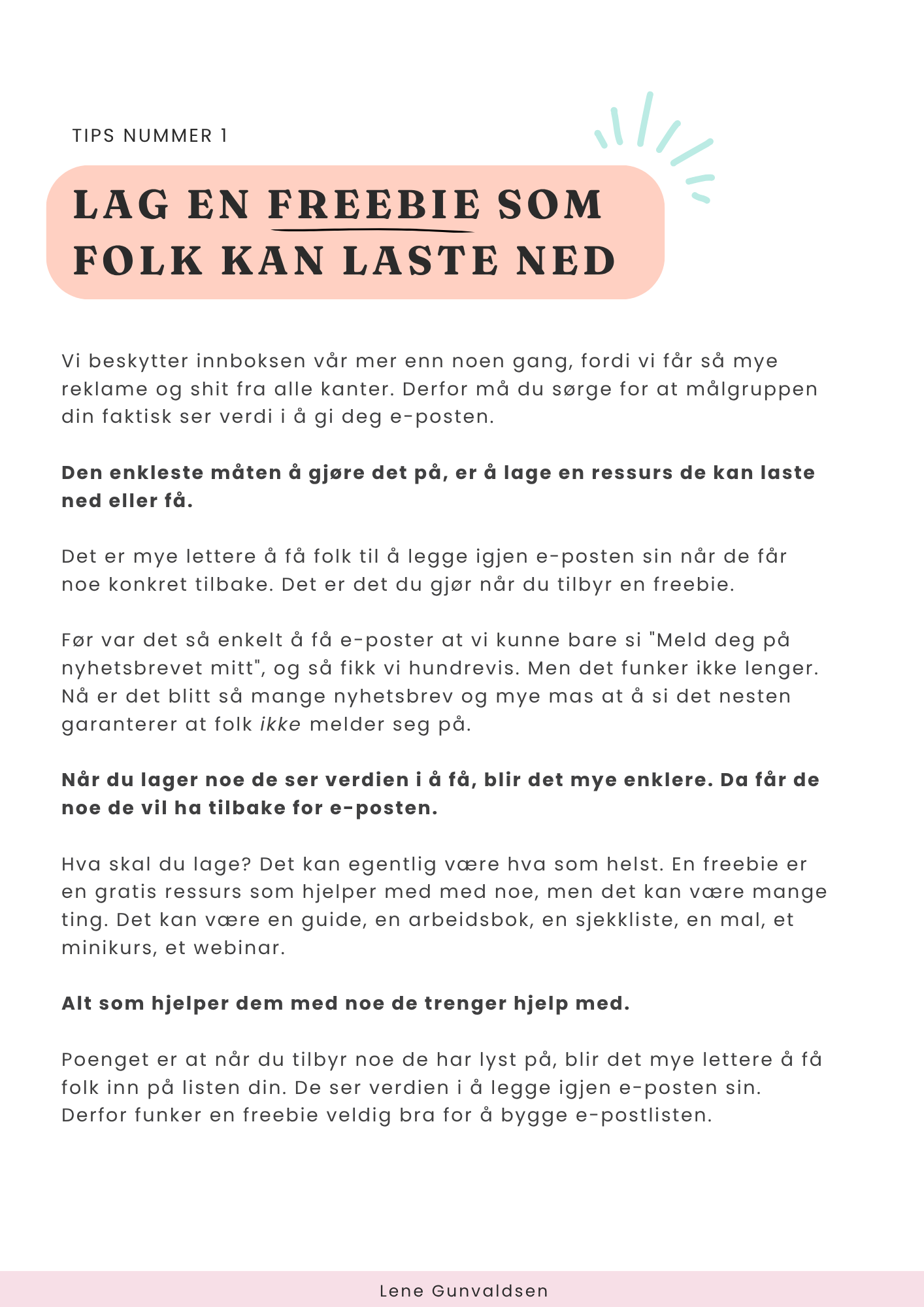 Eksempel på en ekstra side i rapporten