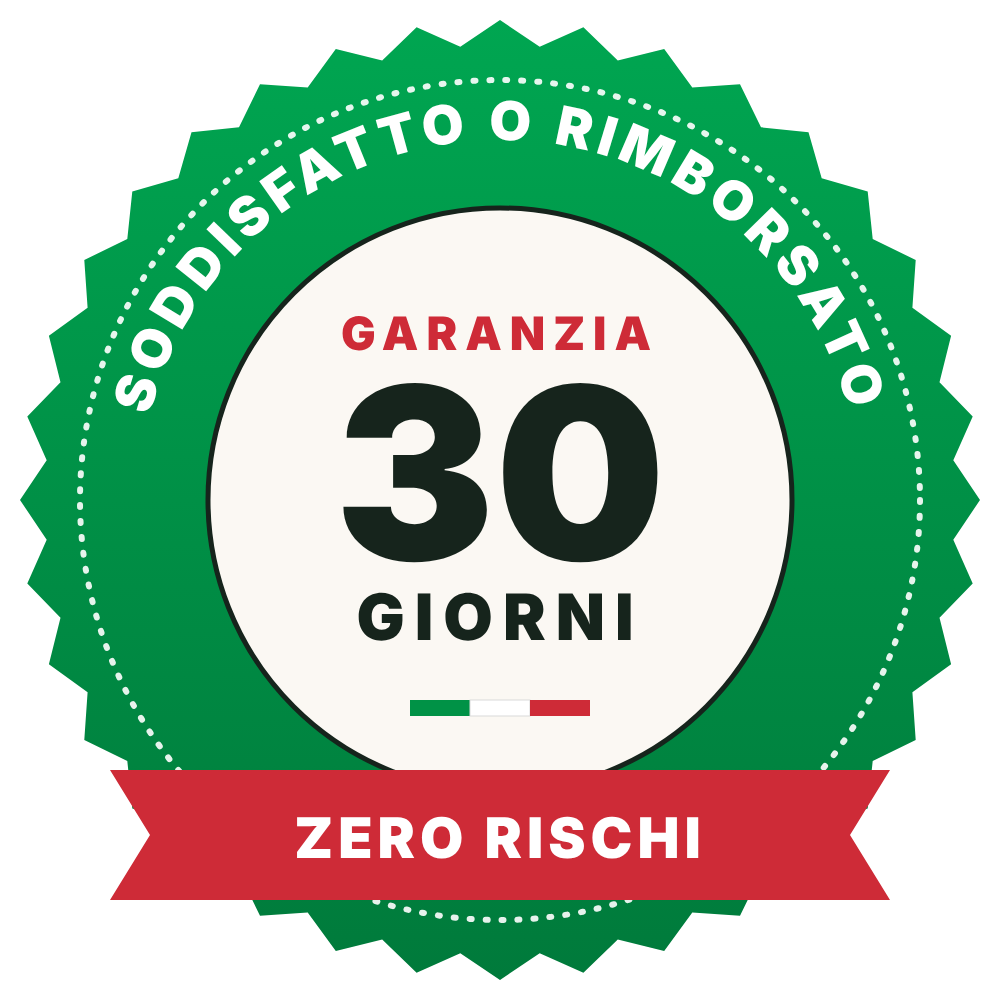 Garanzia 30 giorni soddisfatto o rimborsato
