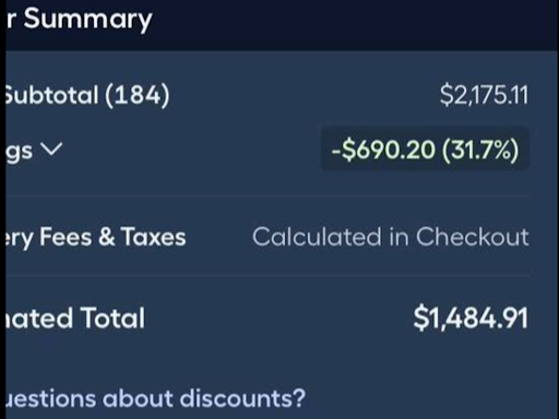 Builder Lowe's savings showing $690.20 saved