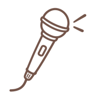 Hand-drawn microphone symbol for Speaking and Media