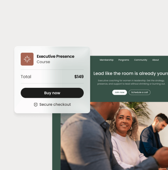A course checkout page