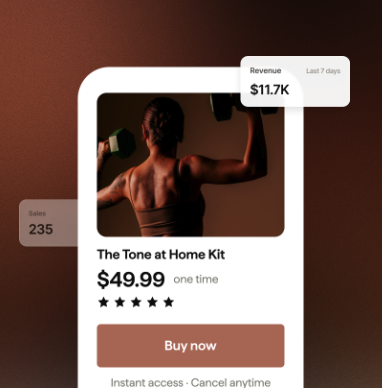 A product page ready to sell