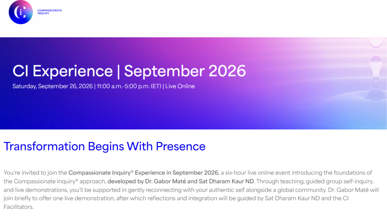 CI Experience | Live Online September 2026