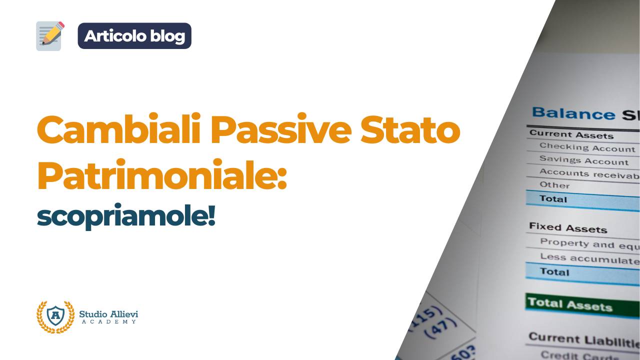 Cambiali Passive Stato Patrimoniale