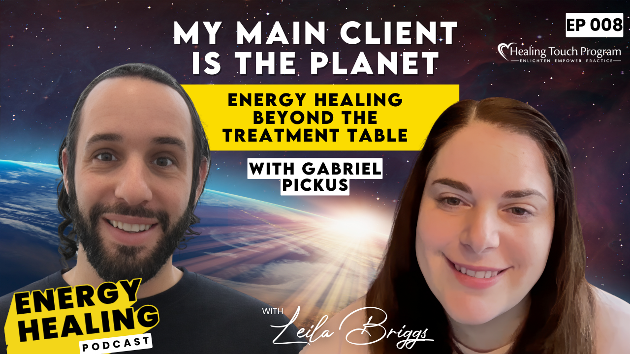 Podcast thumbnail for Episode 1 of the Energy Healing Podcast featuring Leila Briggs and Patricia Briggs. Text reads: “Is Energy Healing Real? A Skeptical Nurse Shares What Made Her Believe.”
