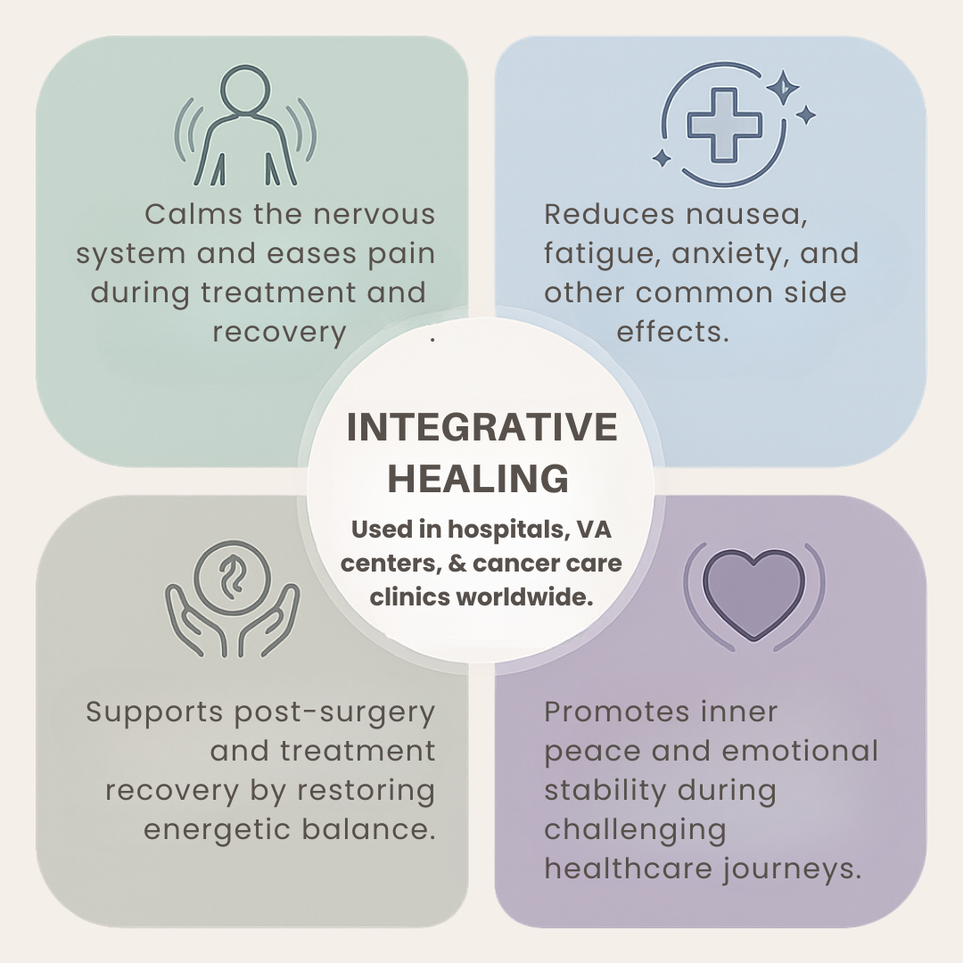Healing Touch in integrative healthcare settings, supporting whole-person balance and natural self-healing.