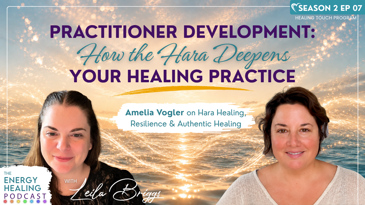 Podcast thumbnail for Episode 1 of the Energy Healing Podcast featuring Leila Briggs and Patricia Briggs. Text reads: “Is Energy Healing Real? A Skeptical Nurse Shares What Made Her Believe.”