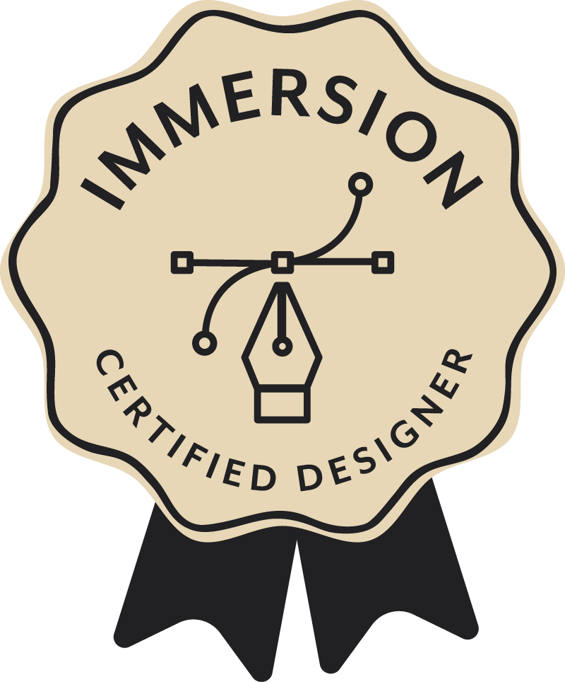 Immersion Certified Designer digital badge for Bonnie Christine's Immersion Course using Adobe Illustrator