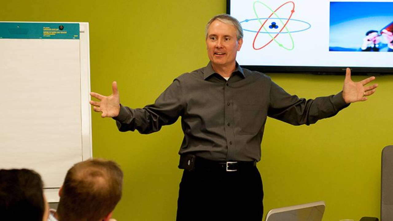 Joe Denner speaking to a group of people