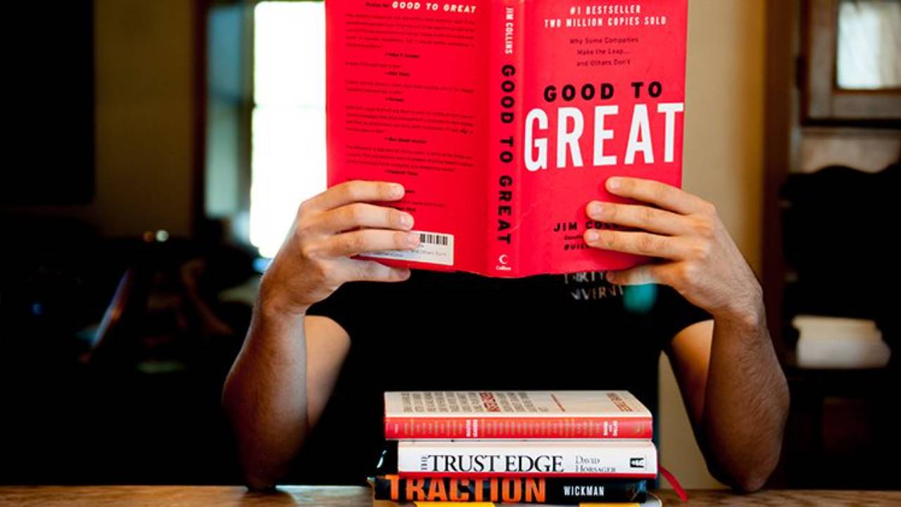 Person reading a book