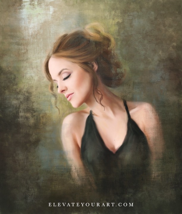 Painting of woman in light