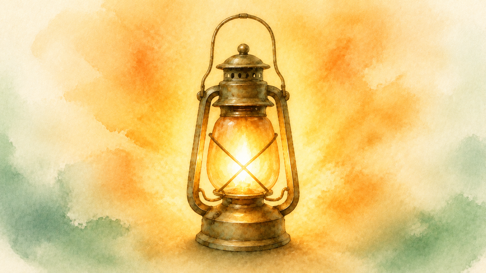 A lantern burning with a bright flame
