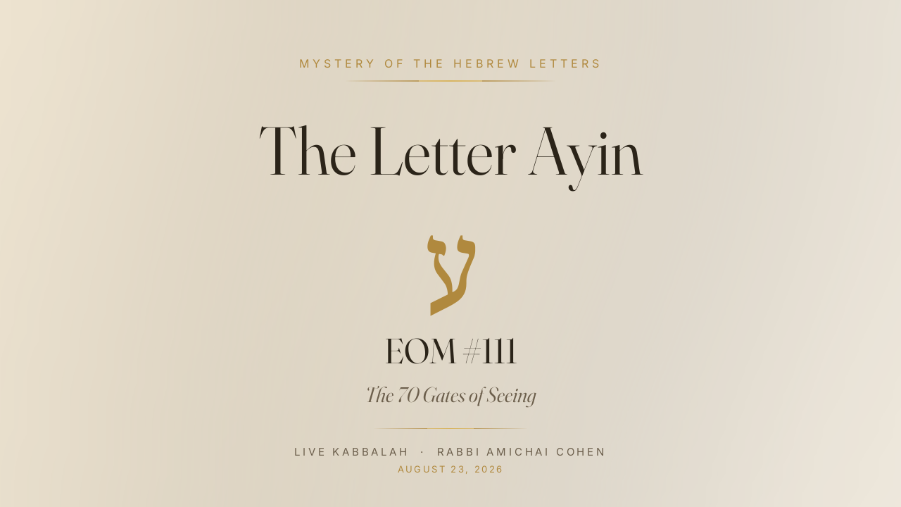 The Hebrew letter Ayin and the 70 gates of seeing