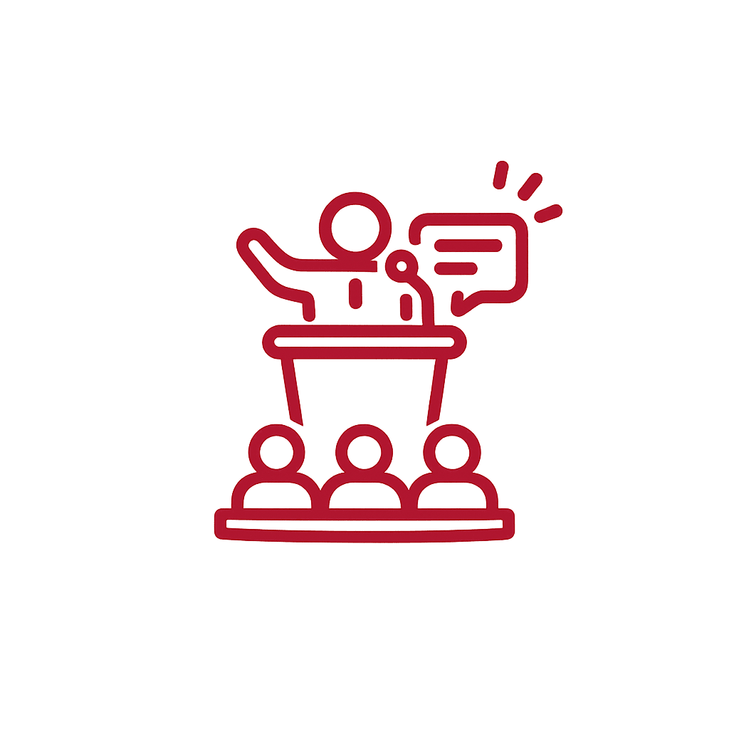 Keynote speaking presentation icon