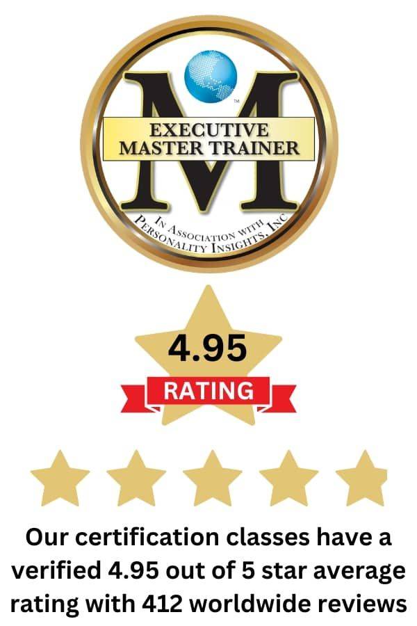 Executive Master Trainer seal and verified certification class rating