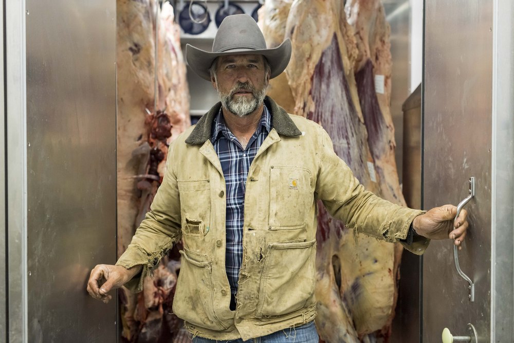 Brian Heffernan at the door of the dry-aging room