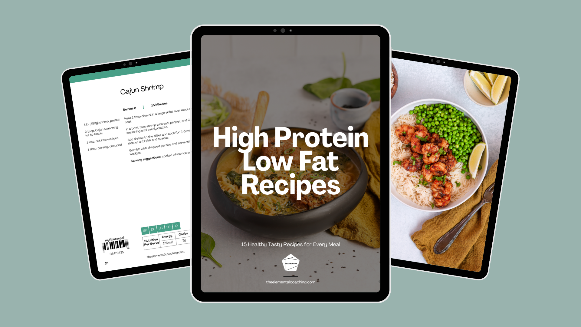 High Protein Recipe Preview on tablet