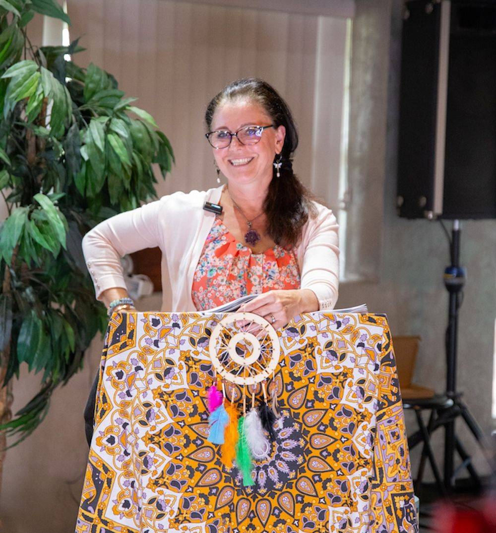 Dorota sharing her wisdom during a Kate Brown Healing Essentials retreat