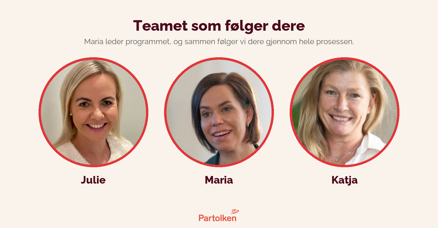 Teamet som følger dere: Julie, Maria og Katja