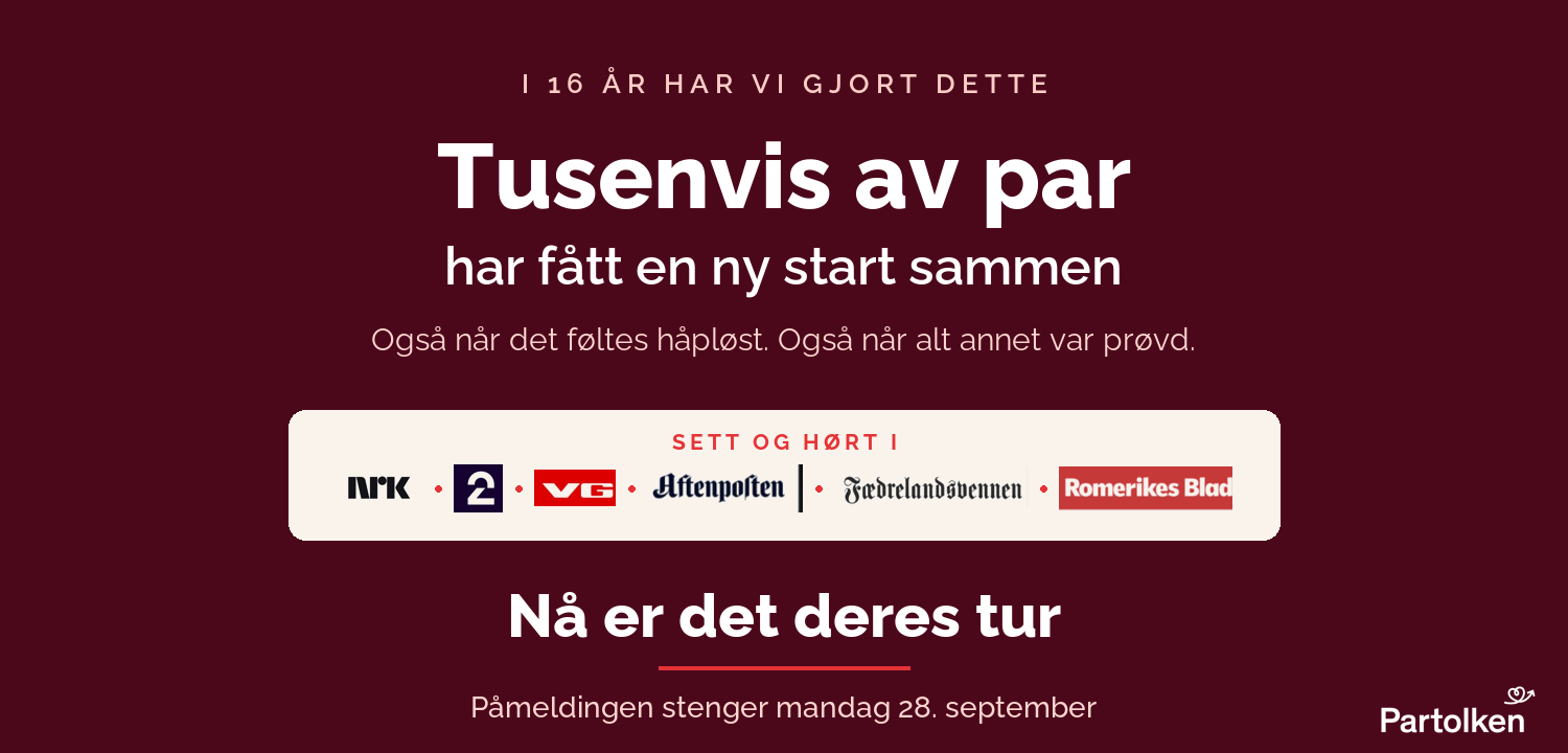 Maria Mork har hjulpet tusenvis av par i 16 år. Kjent fra NRK, TV 2, VG, Aftenposten, Fædrelandsvennen og Romerikes Blad