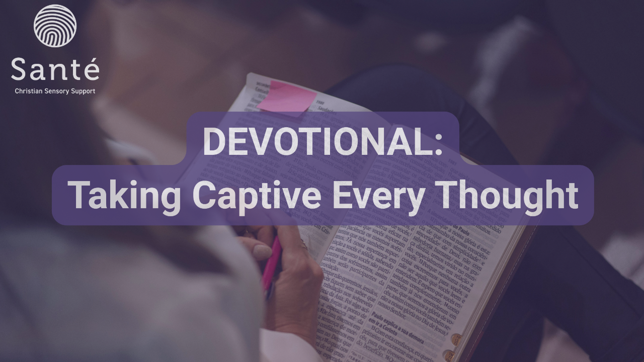 Devotional cover image with title: Taking Captive Every Thought