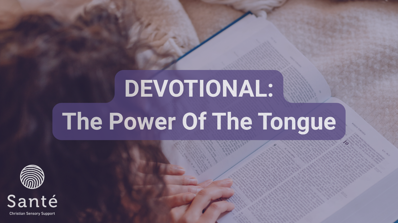 Devotional title with a woman reading anopen bible
