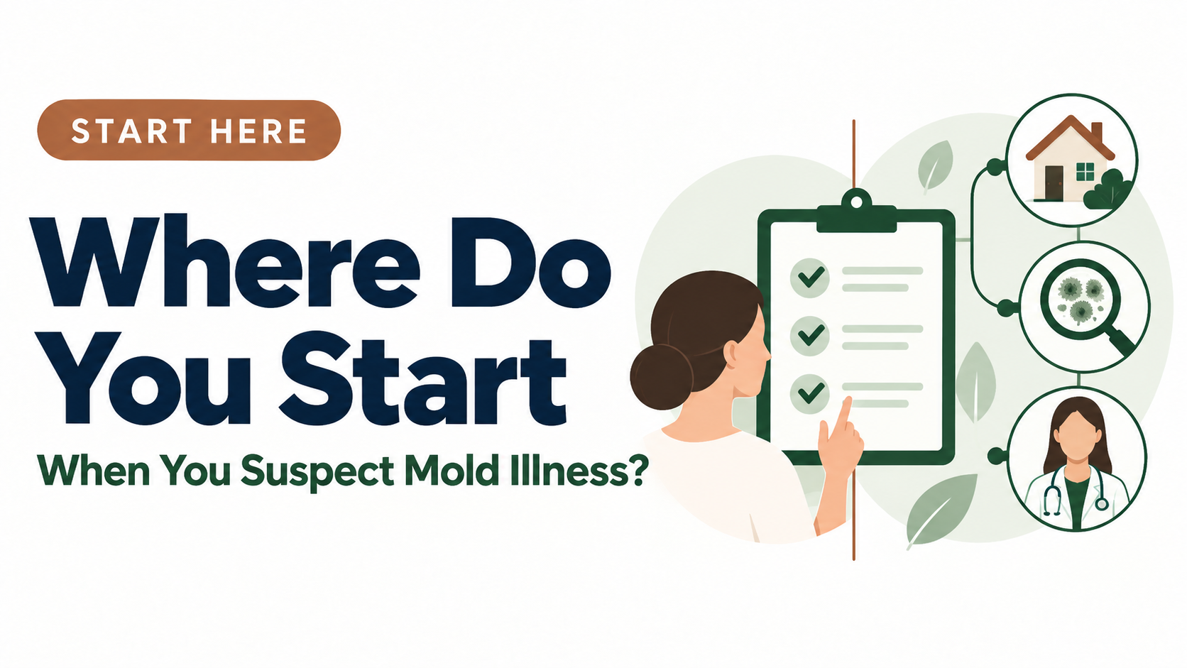 Illustration of first steps to take when you suspect mold illness