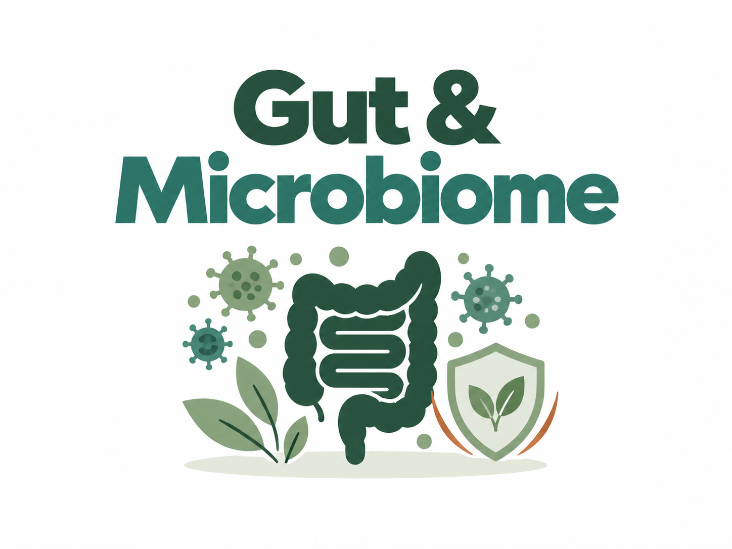 Illustration of the gut and microbiome affected by mold exposure