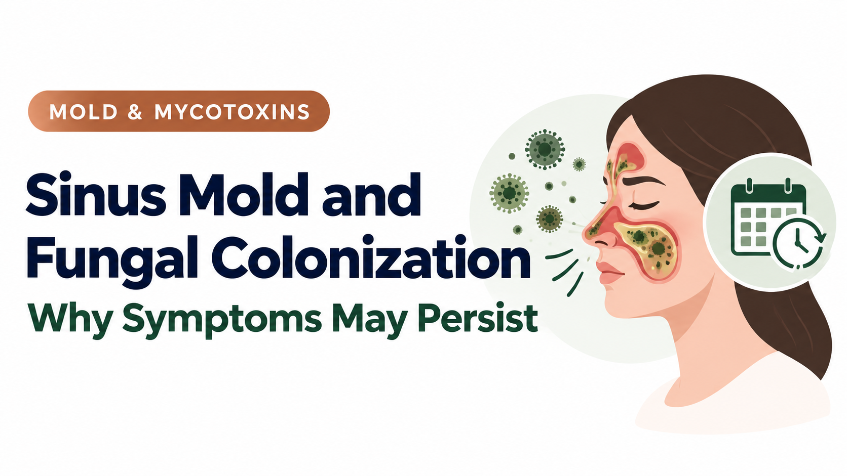 Illustration of fungal colonization in the sinuses