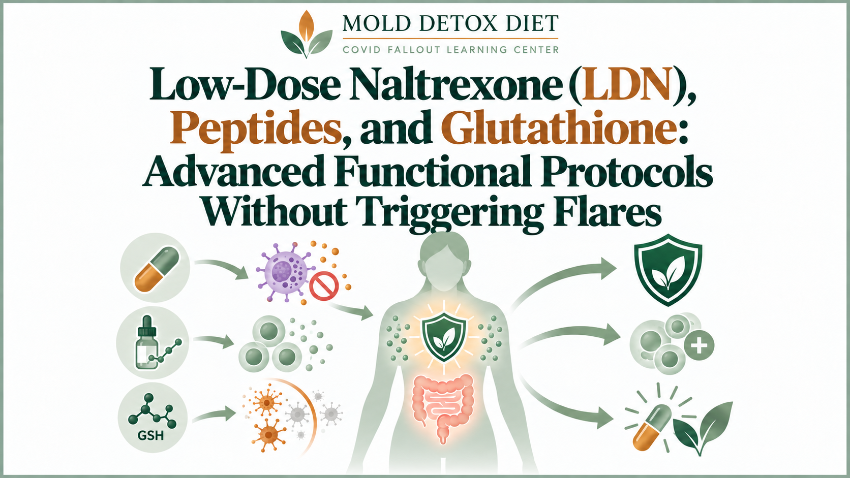 Illustration for the article on low-dose naltrexone (LDN), peptides, and glutathione after COVID