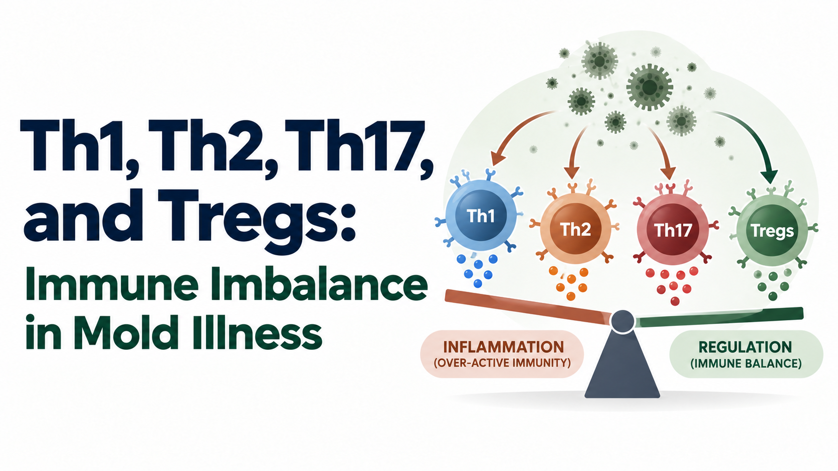 Illustration of Th1, Th2, Th17, and regulatory T cell balance