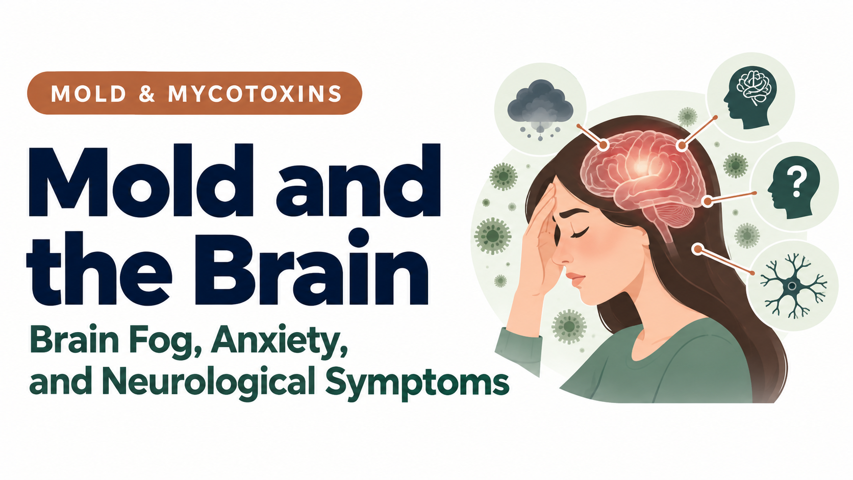 Illustration of mold exposure linked with brain fog and neurological symptoms