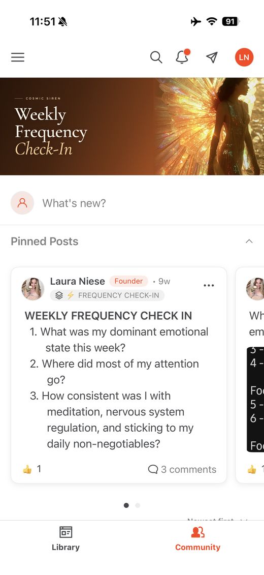 Cosmic Siren weekly frequency check-in