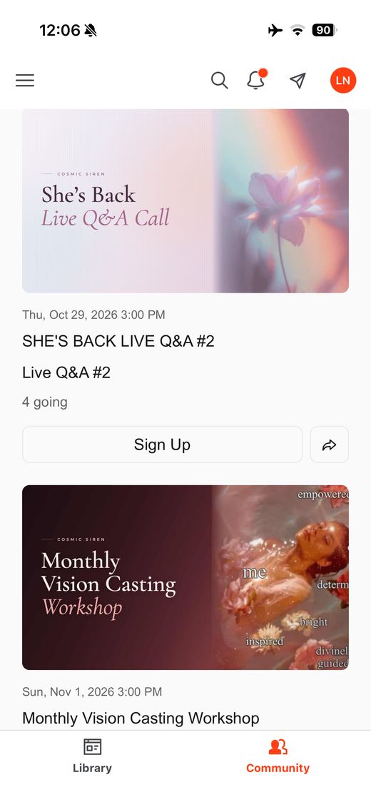 Cosmic Siren live calls and events