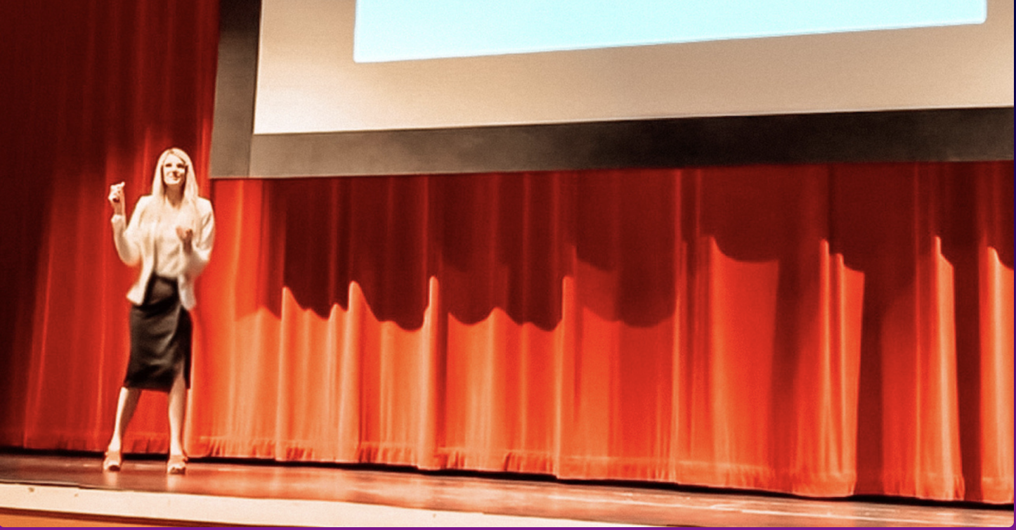 Lyndsay on stage at Washington State ASCD