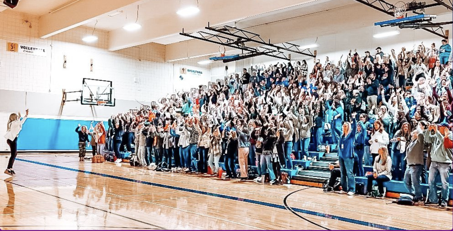 Lyndsay leading Tahoma School District staff in a gym