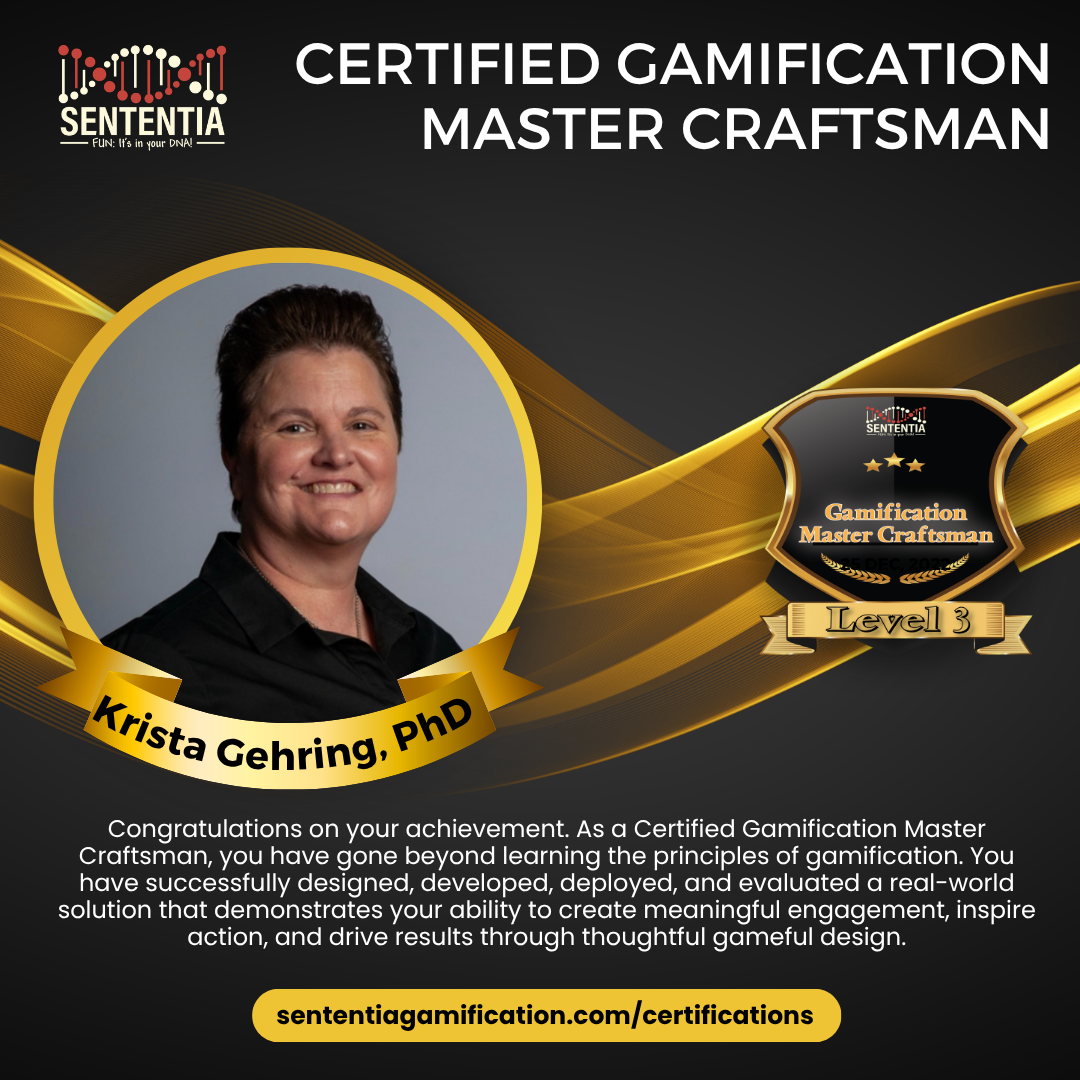 Krista Gehring Sententia Certified Gamification Master Craftsman