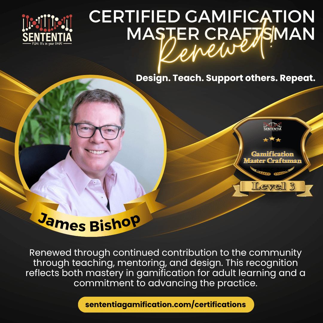 James Bishop Sententia Certified Gamification Master Craftsman