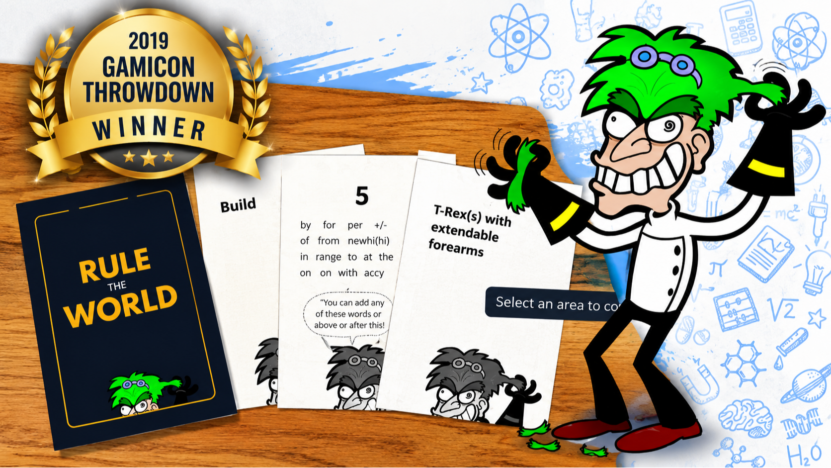 Rule the World, Scott Provence’s 2019 GamiCon Throwdown winning game-based training experience for teaching a workplace goal-setting framework.